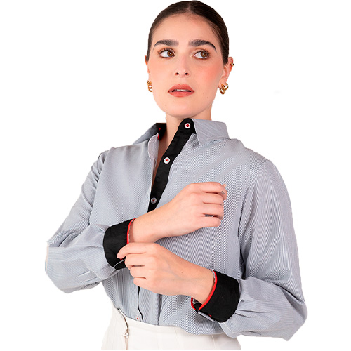 CAMISA MAG MIL RAYAS DAMA MANGA LARGA - Vista 5